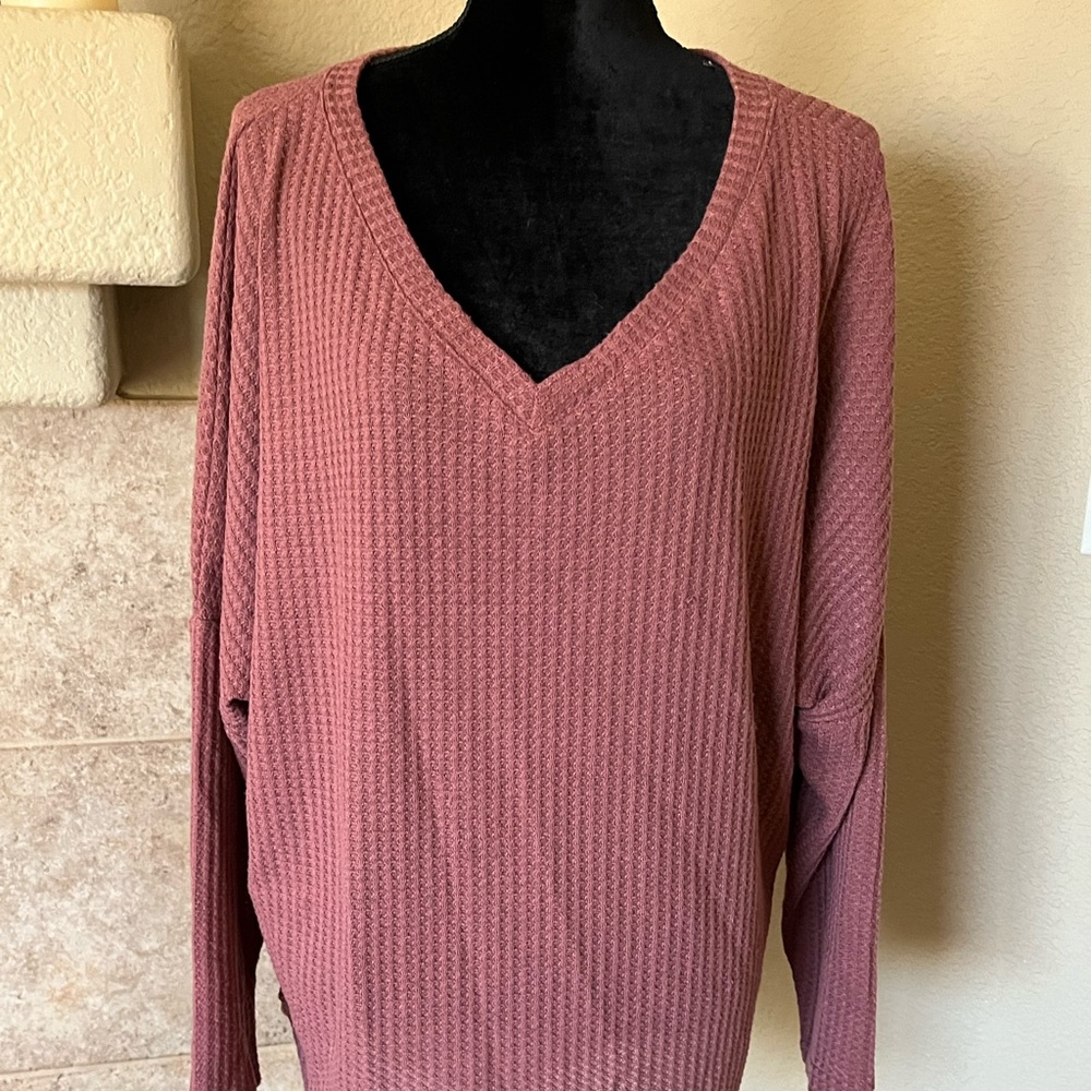 IGENJUN Waffle Weave Long Sleeve Dolman top! Size XL